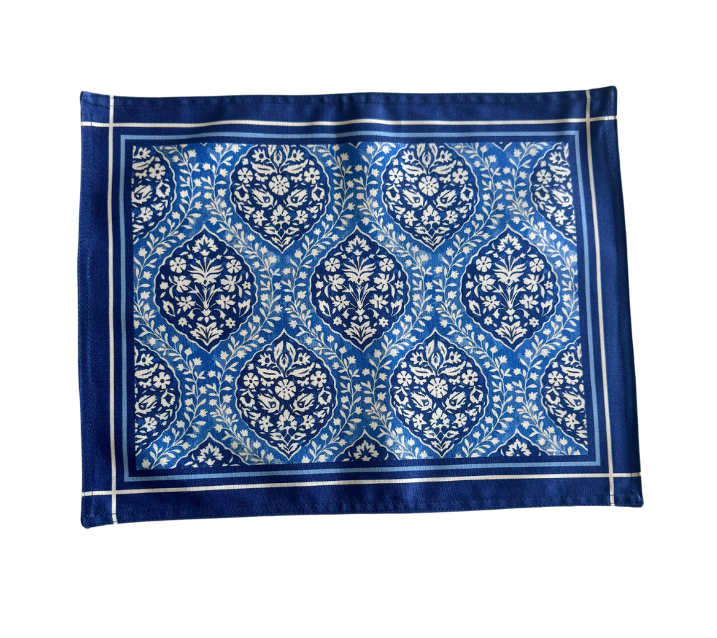 Individual reversible rectangular en tela Eslabones/Abstracto