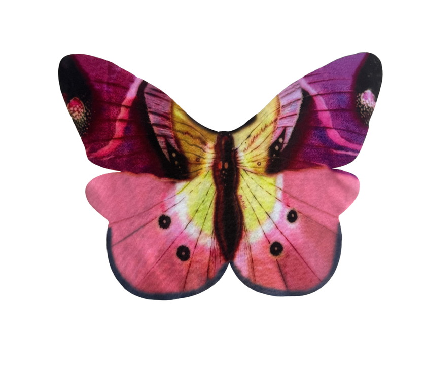 Individual troquelado en tela Mariposa Fucsia