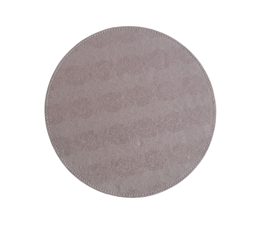 Individual redondo en semicuero S Rosado