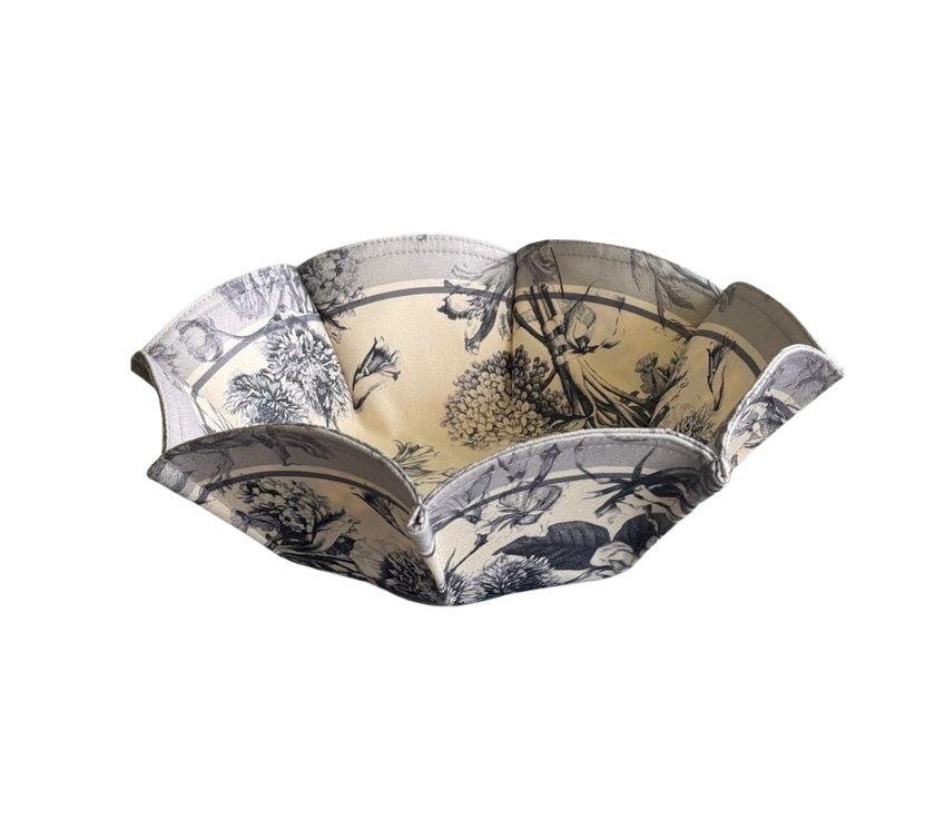 Panera en tela (grande) Flores OW/AzulGris