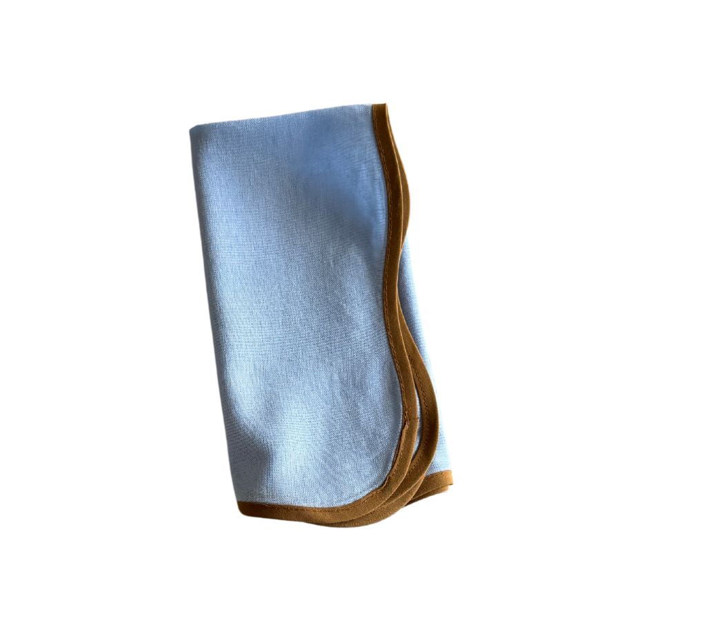 Servilleta en lino Azul/Beige