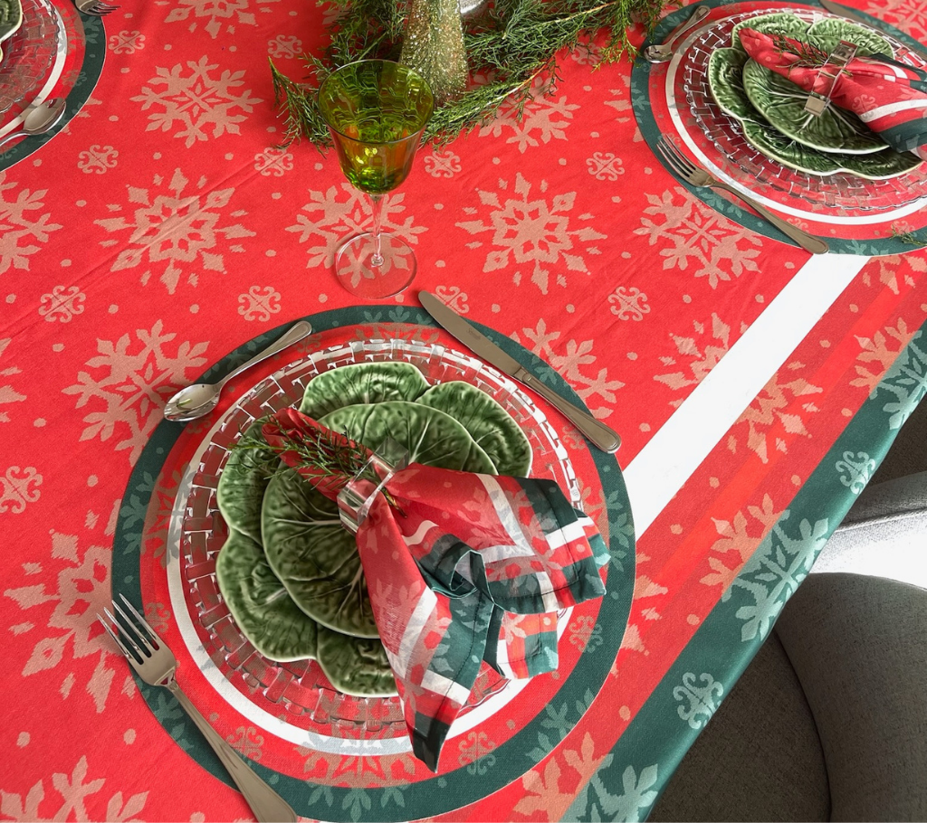 Servilleta de tela Navidad Copos