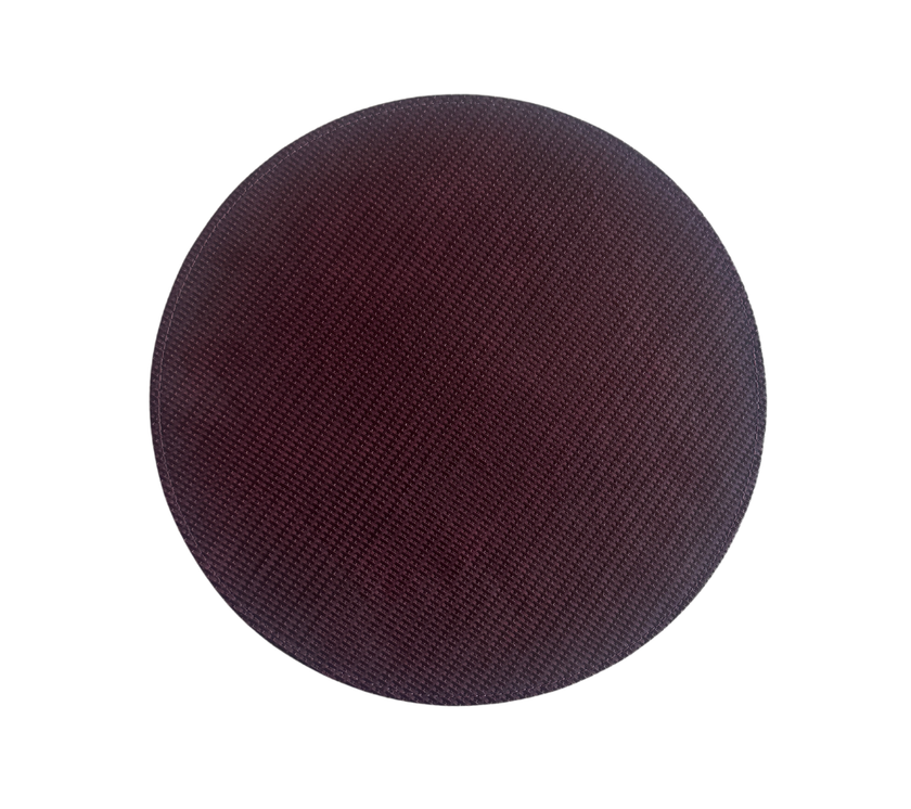 Individual redondo en semicuero Tramado Vino