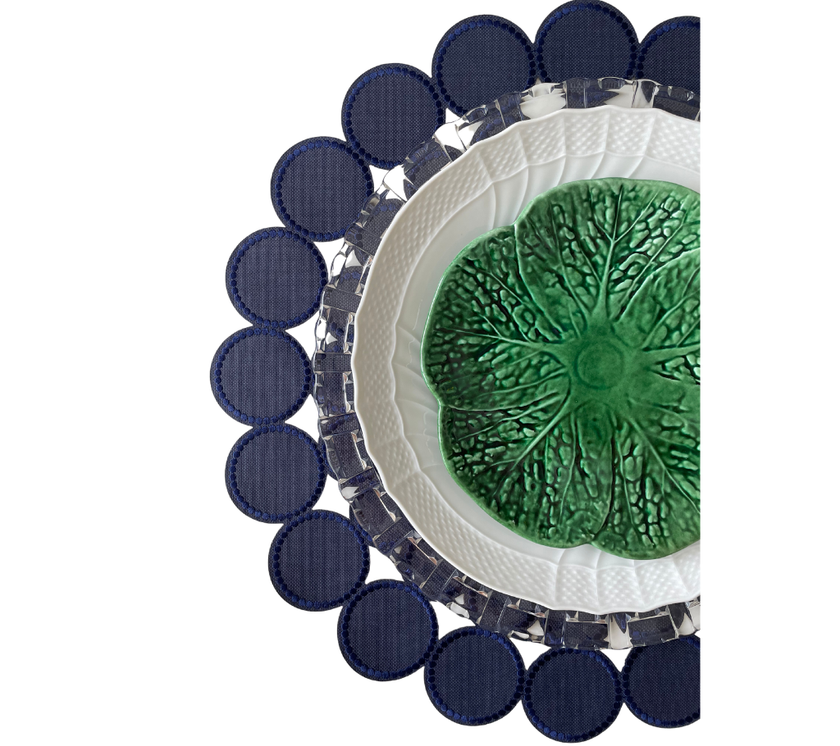 Individual redondo en lona Círculos AzulM