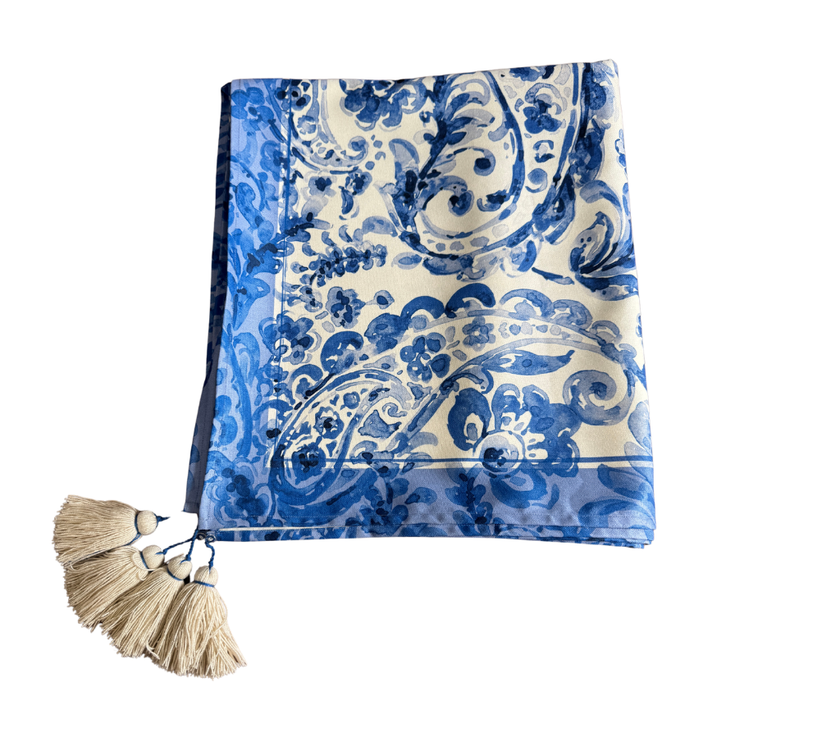 Mantel rectangular 10P en tela Acuarela