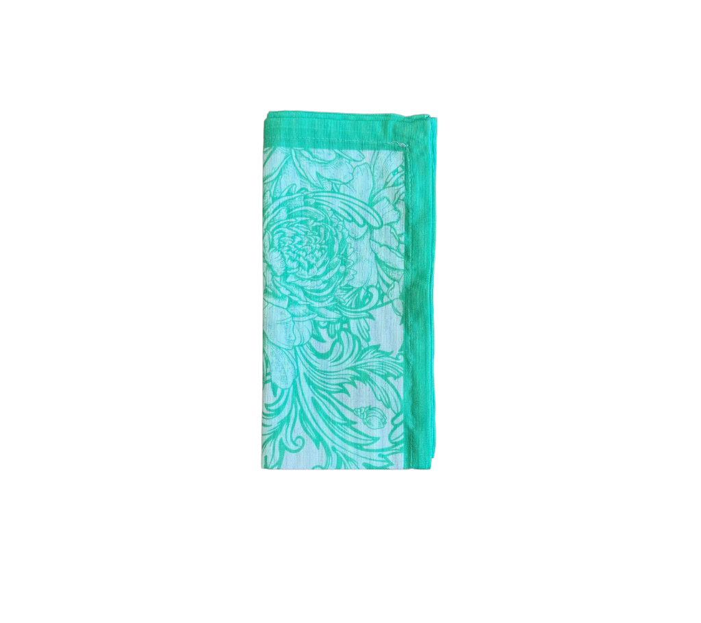 Servilleta de tela Corona Flores Verde