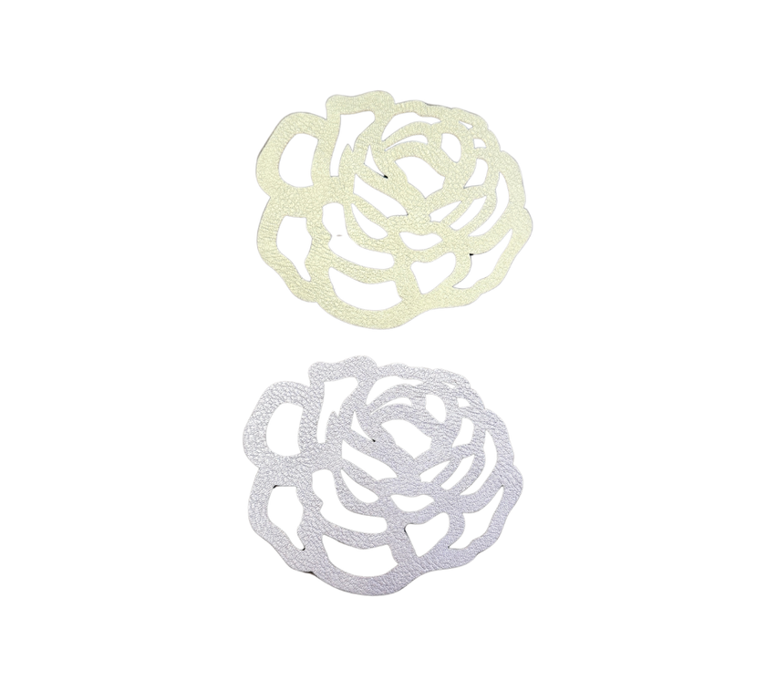 Portavasos reversible ovalado en semicuero Rosa Rosado/Dorado-Set6