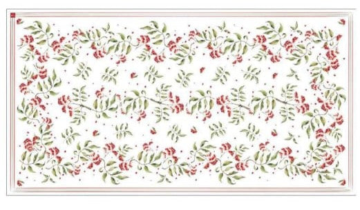 Mantel rectangular 10P en tela Navidad Winter Berries