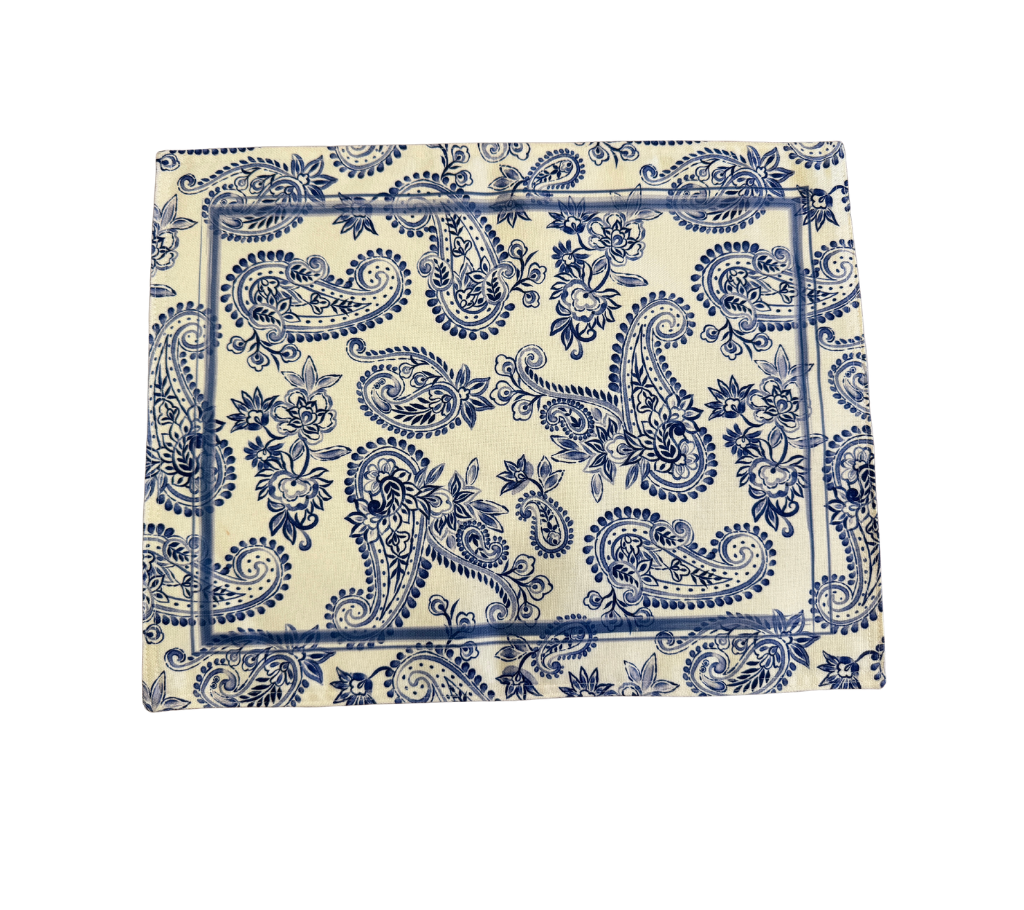 Individual reversible rectangular en tela Bacterias/Espigas