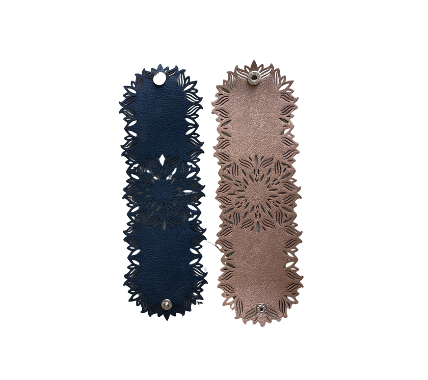 Servilletero reversible en semicuero c/broche Puntas AzulM/Rosa-Set8