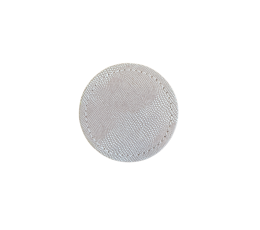 Portavasos redondo semi cuero S-Set2 Rosado