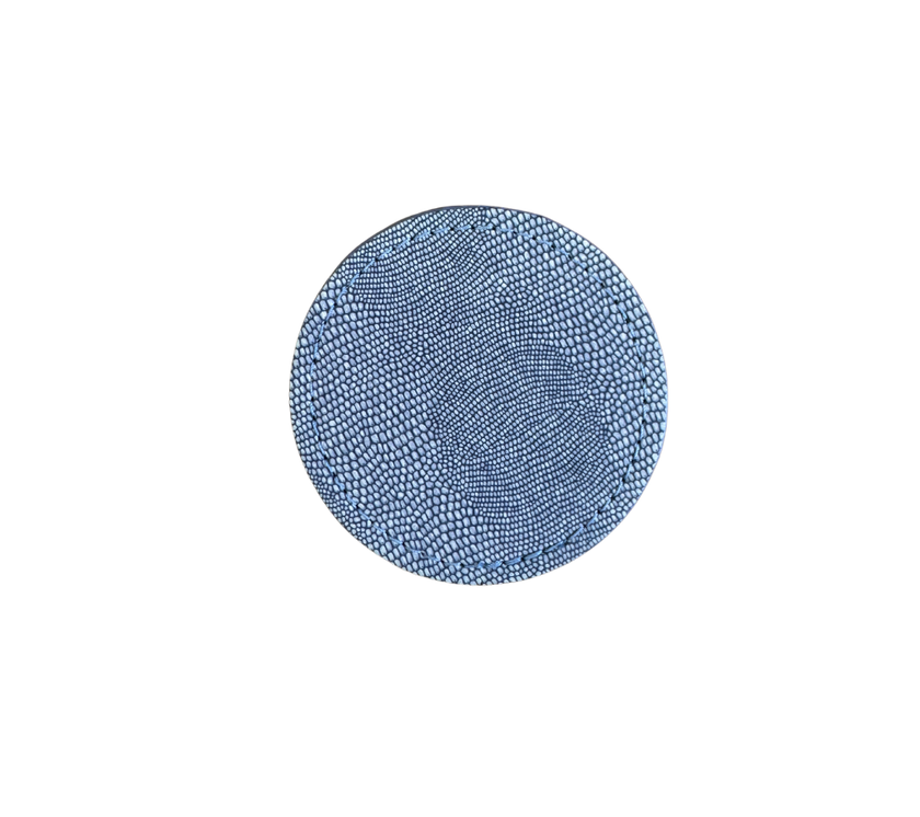 Portavasos redondo semi cuero S-Set2 Azul