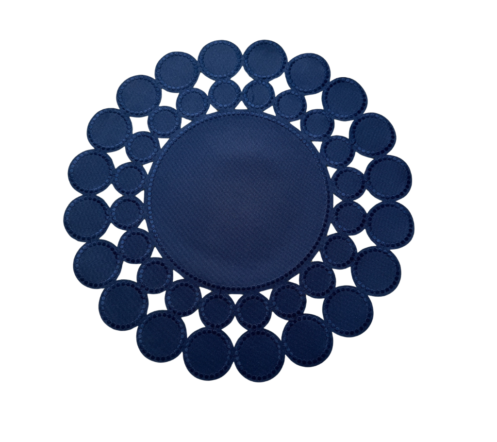 Individual redondo en lona Círculos AzulM