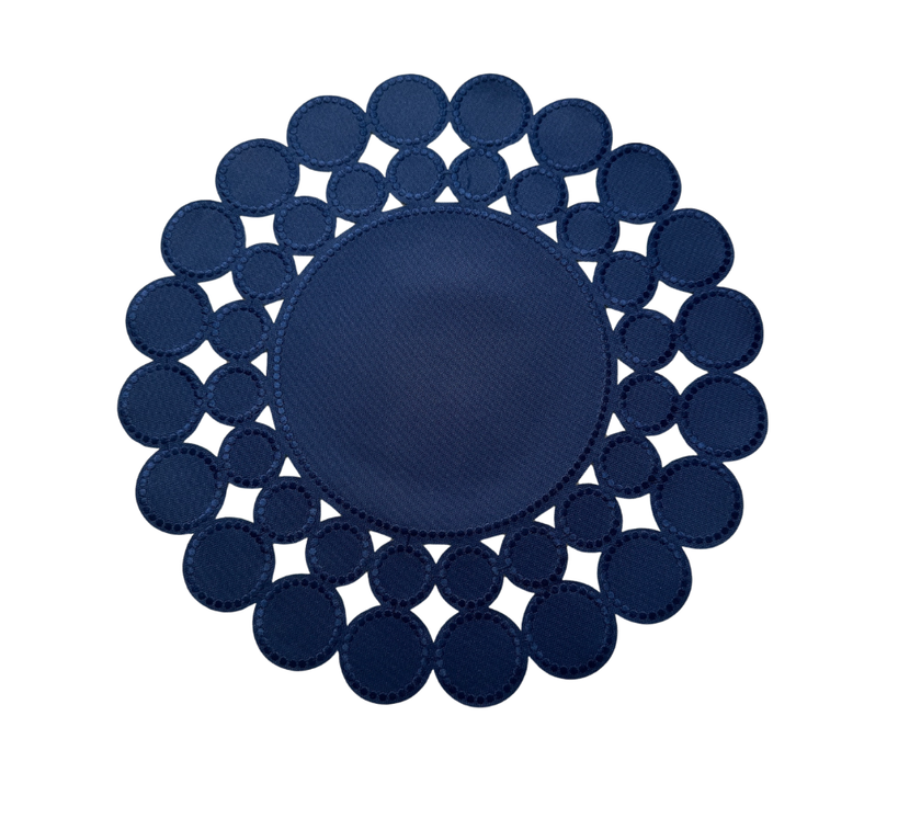 Individual redondo en lona Círculos AzulM