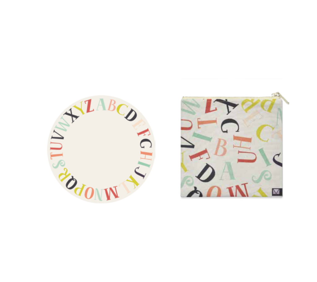 Individual Kids redondo ABC. Incluye estuche
