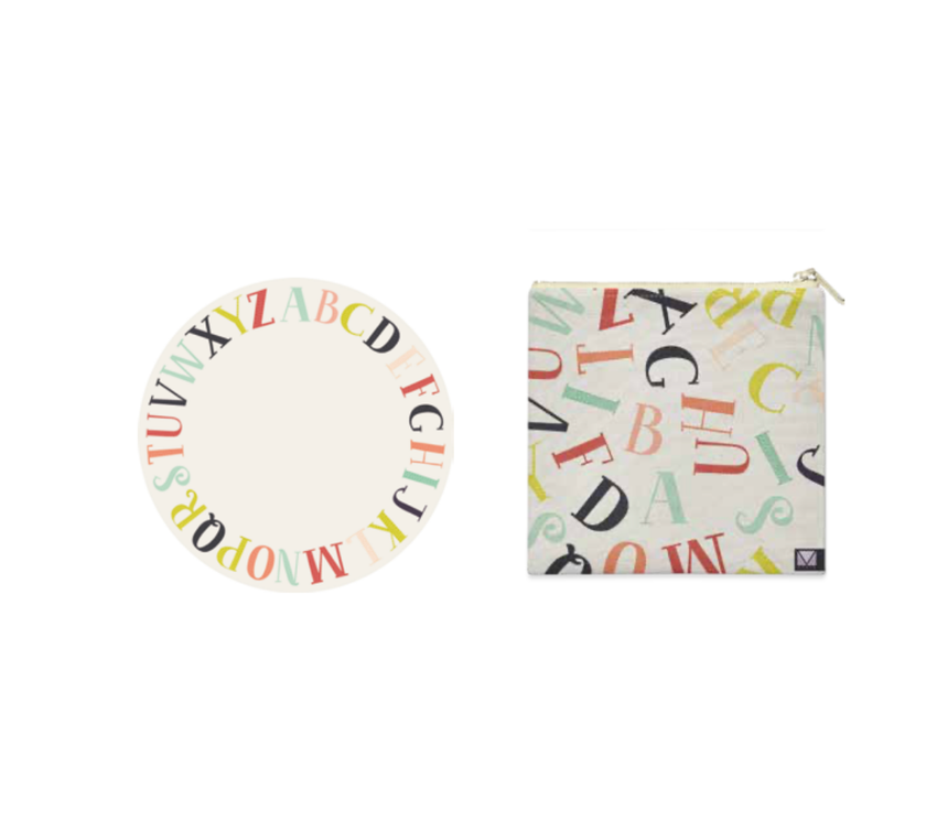 Individual Kids redondo ABC. Incluye estuche