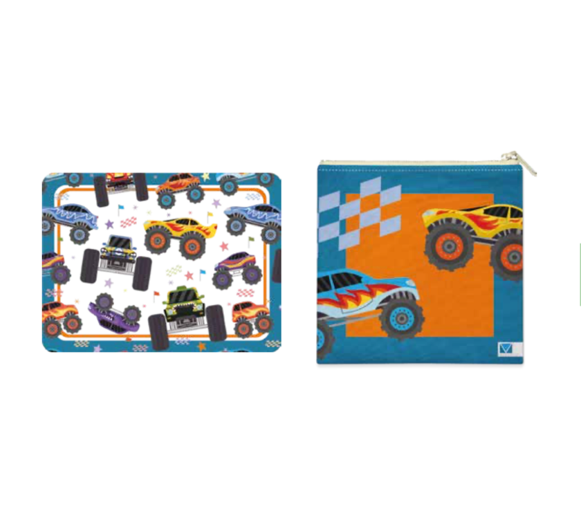 Individual Kids rectangular Trucks. Incluye estuche