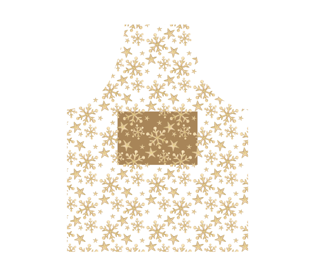 Delantal de tela Navidad Estrellas Beige