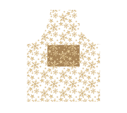 Delantal de tela Navidad Estrellas Beige