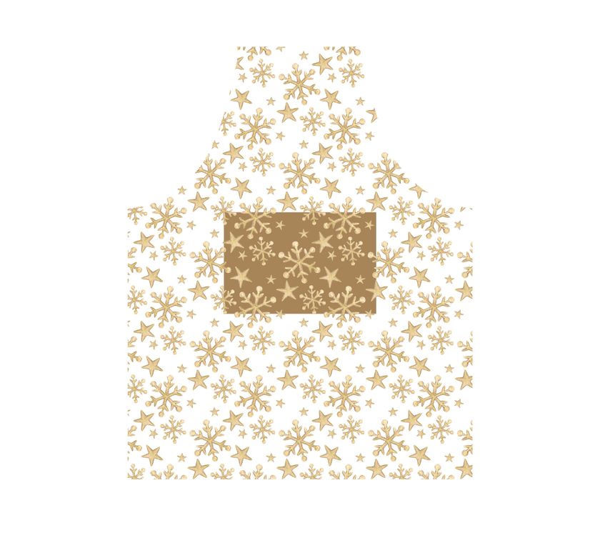 Delantal de tela Navidad Estrellas Beige