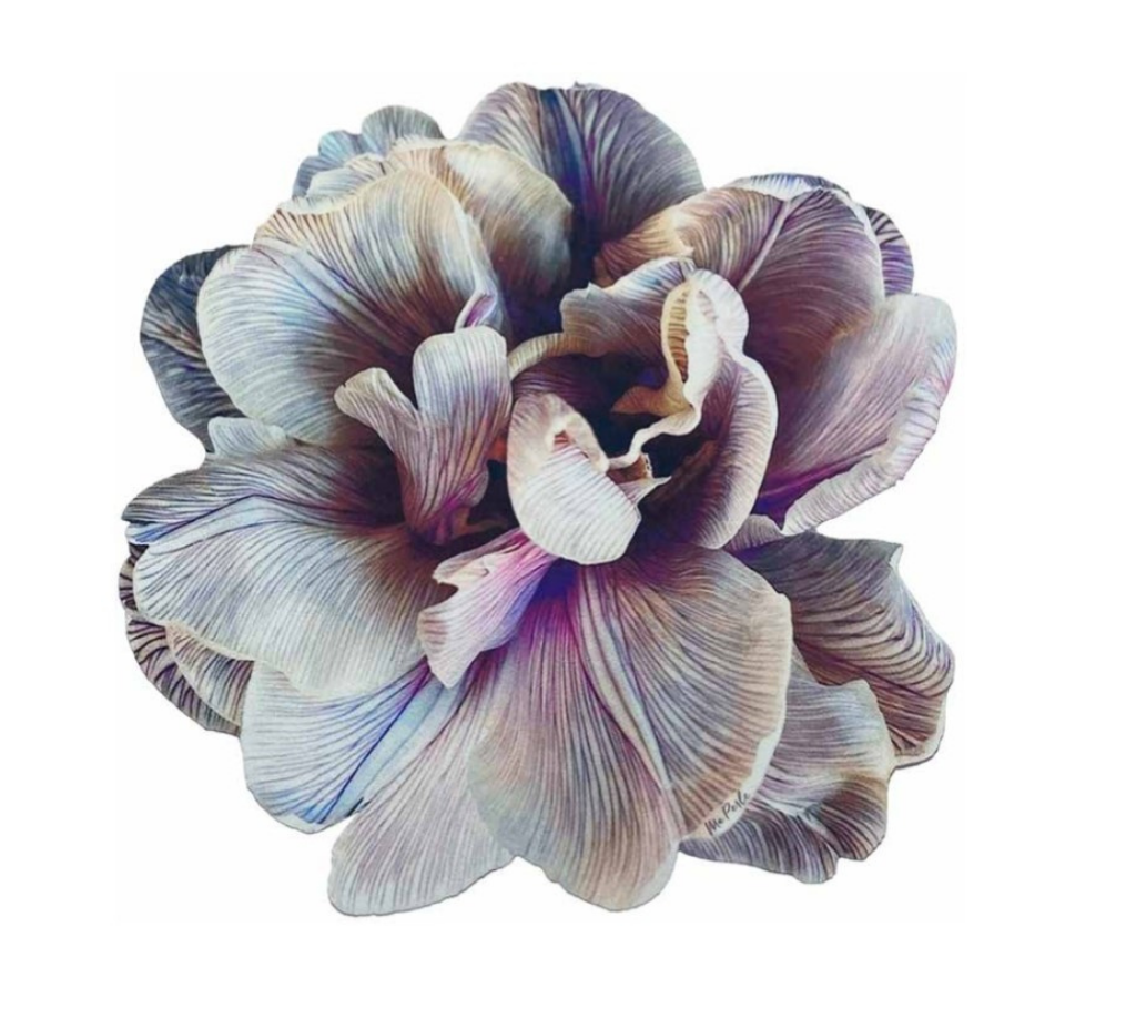 Individual troquelado redondo en tela Orquídeas Rosado