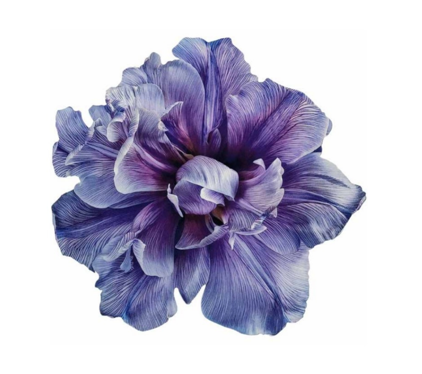 Individual troquelado redondo en tela Orquídeas Morado