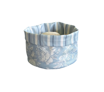Panera reversible en tela (Pequeña) Flores AzulC/OW