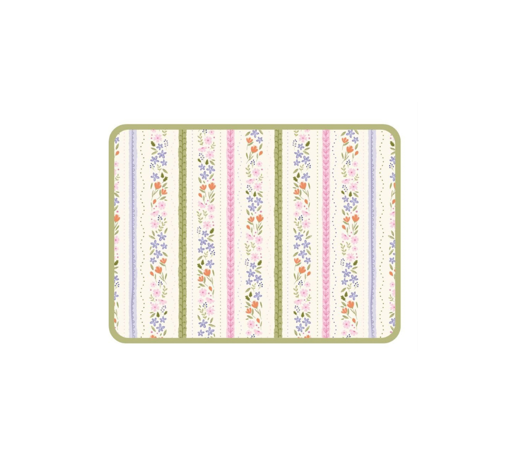 Individual Kids rectangular Florecitas/Hojas