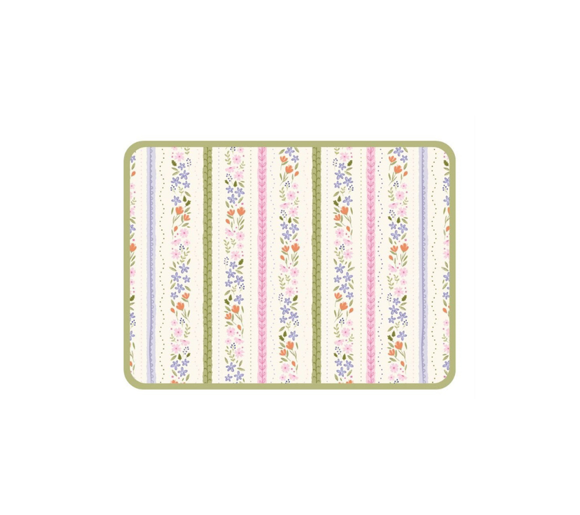 Individual Kids rectangular Florecitas/Hojas