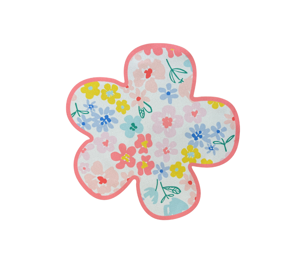 Individual Kids redondo Flor/Flores. Incluye estuche