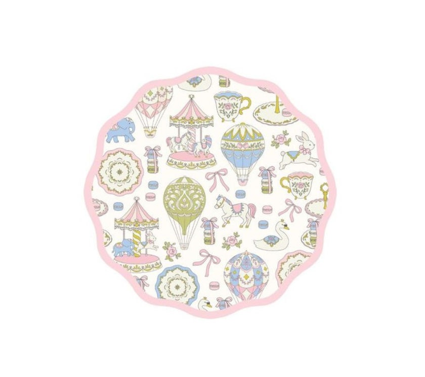 Individual Kids redondo Carrusel. Incluye estuche