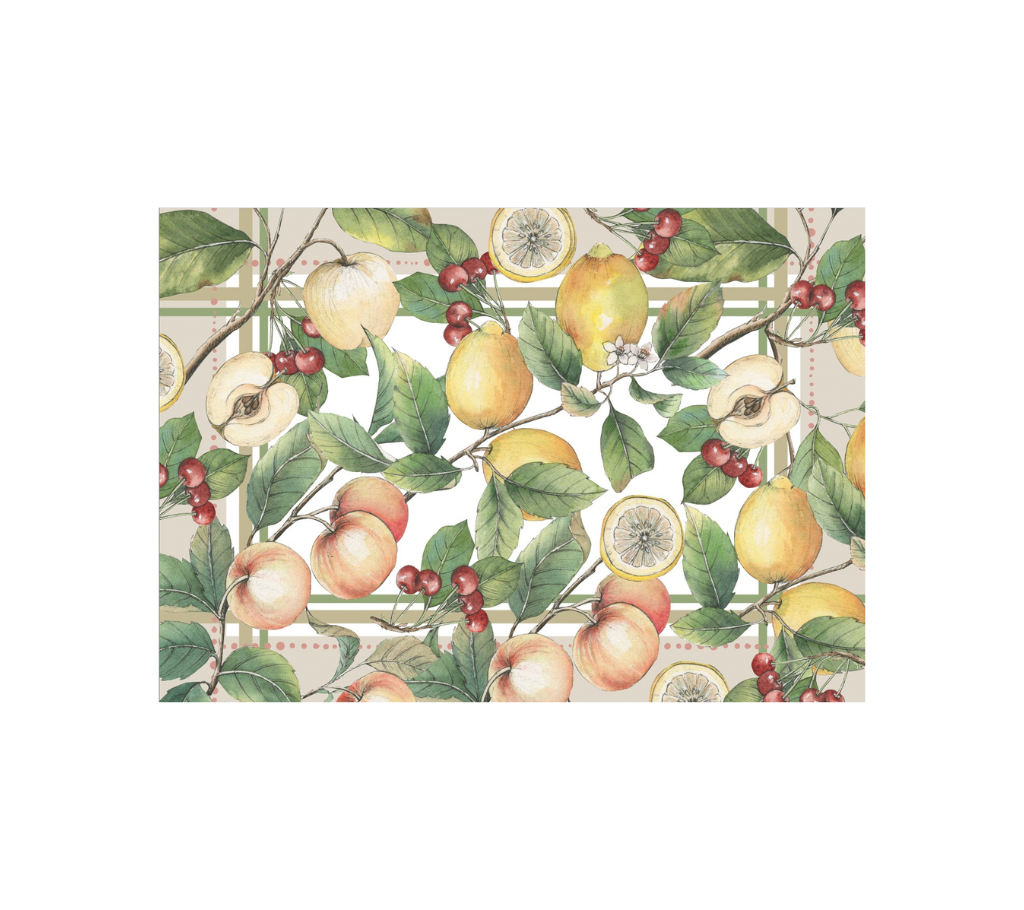 Block de Individuales de papel Frutas/Hojas