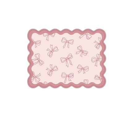 Individual Kids rectangular Lazos Rosados