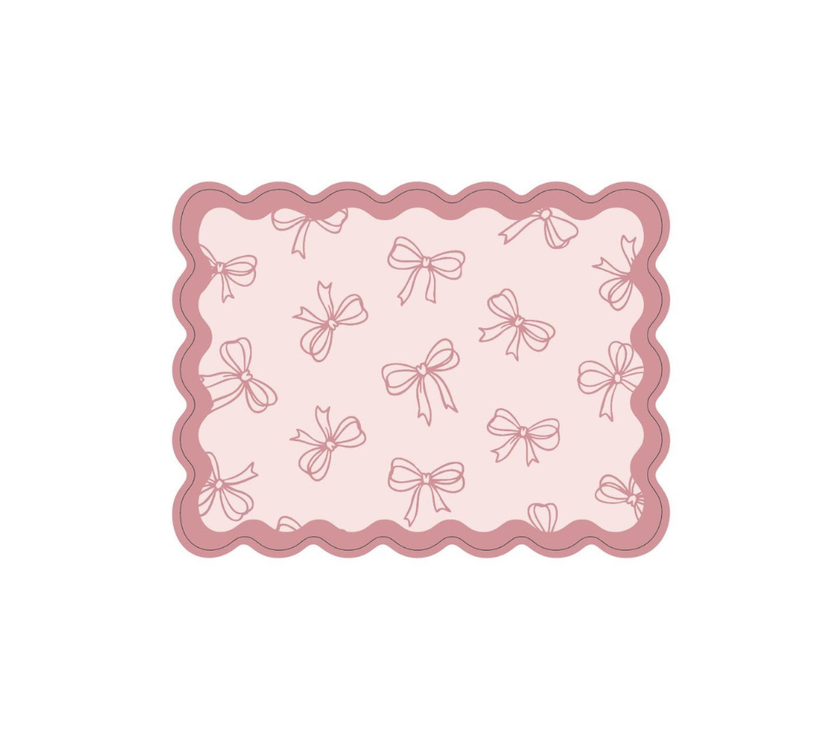 Individual Kids rectangular Lazos Rosados