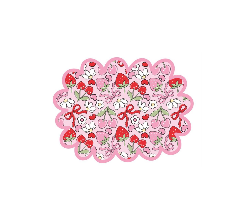 Individual Kids rectangular Fresas/Cerezas