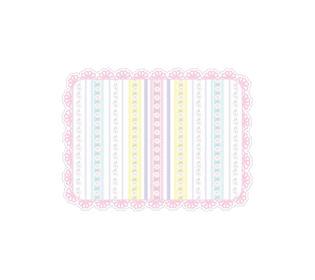 Individual Kids rectangular Florecitas/Borde