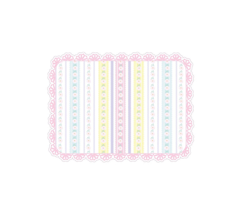 Individual Kids rectangular Florecitas/Borde
