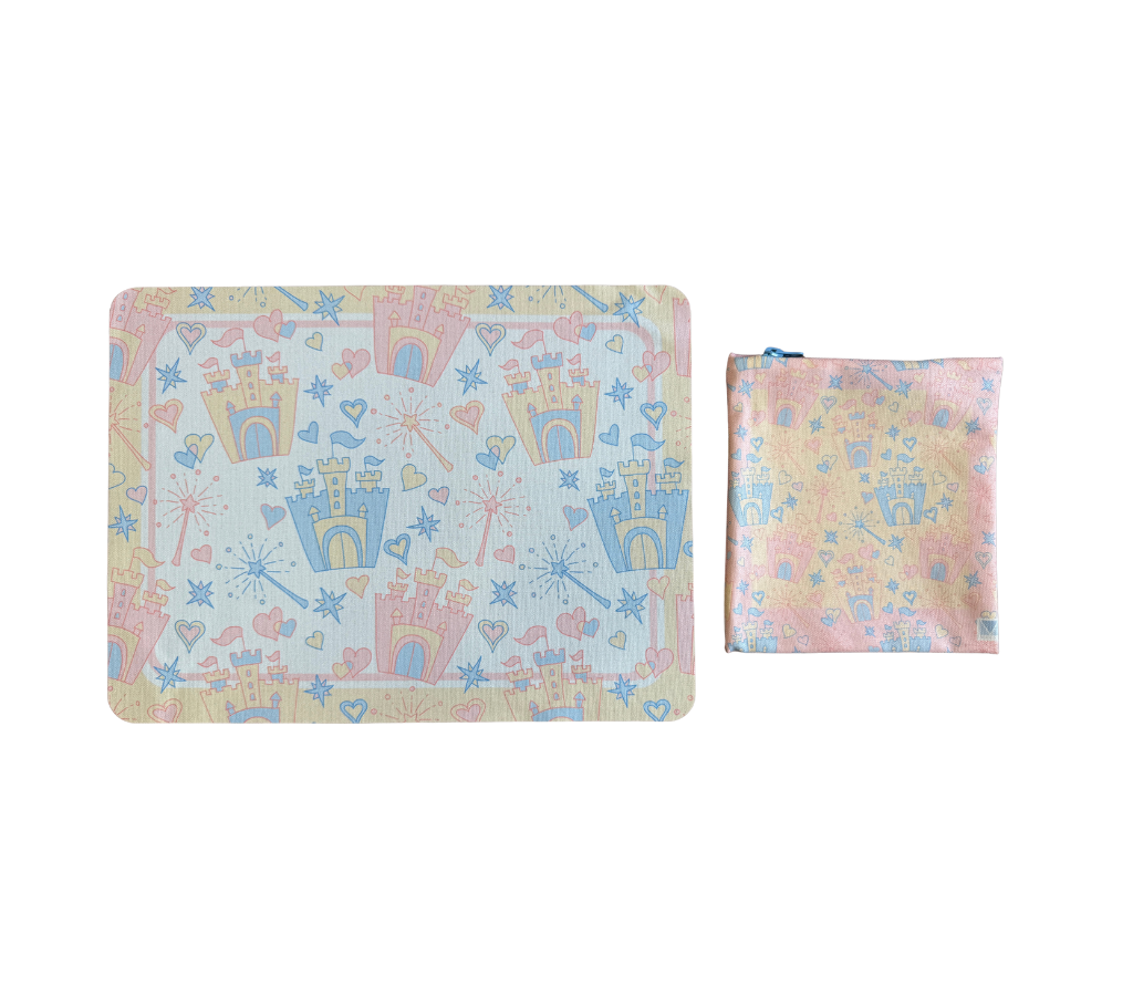 Individual Kids rectangular Castillos. Incluye estuche