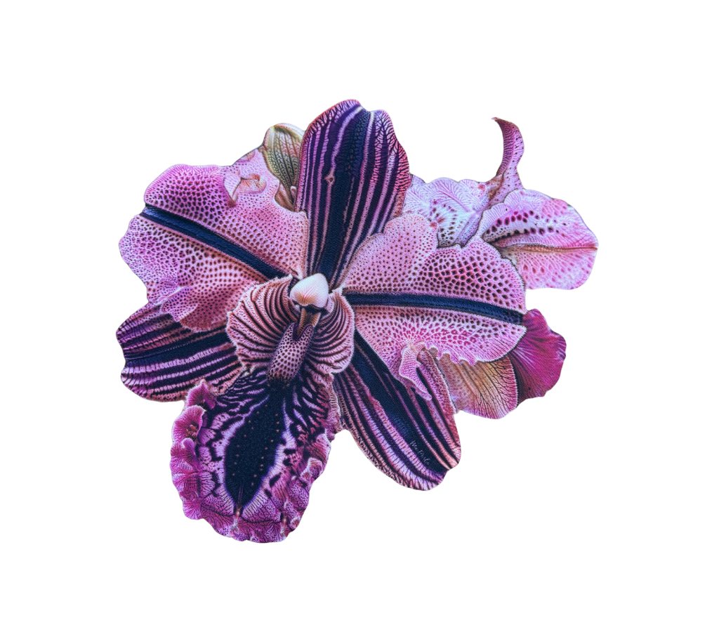 Individual troquelado en tela Orquidea Fucsia