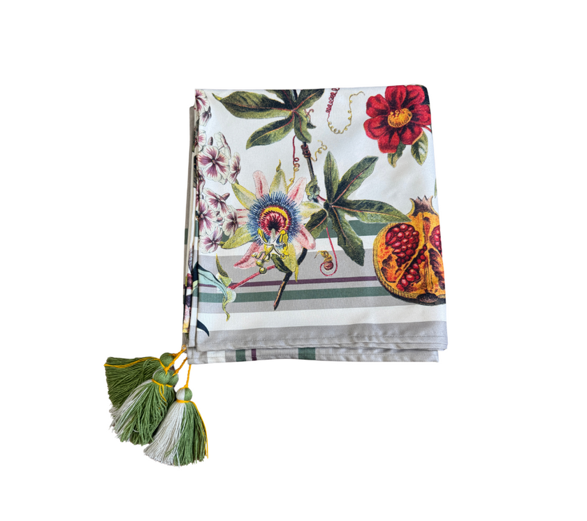 Mantel rectangular 10P en tela Granadas