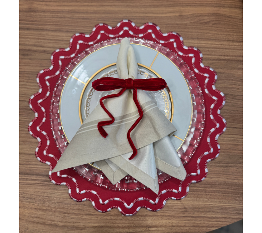Aro con lazo para servilleta-Set 6 Rojo