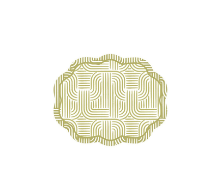 Individual troquelado ovalado en tela Abstracto Verde/OW