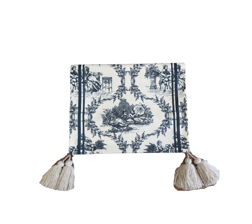 Camino de mesa en tela Imperial AzulM/Beige 2.2