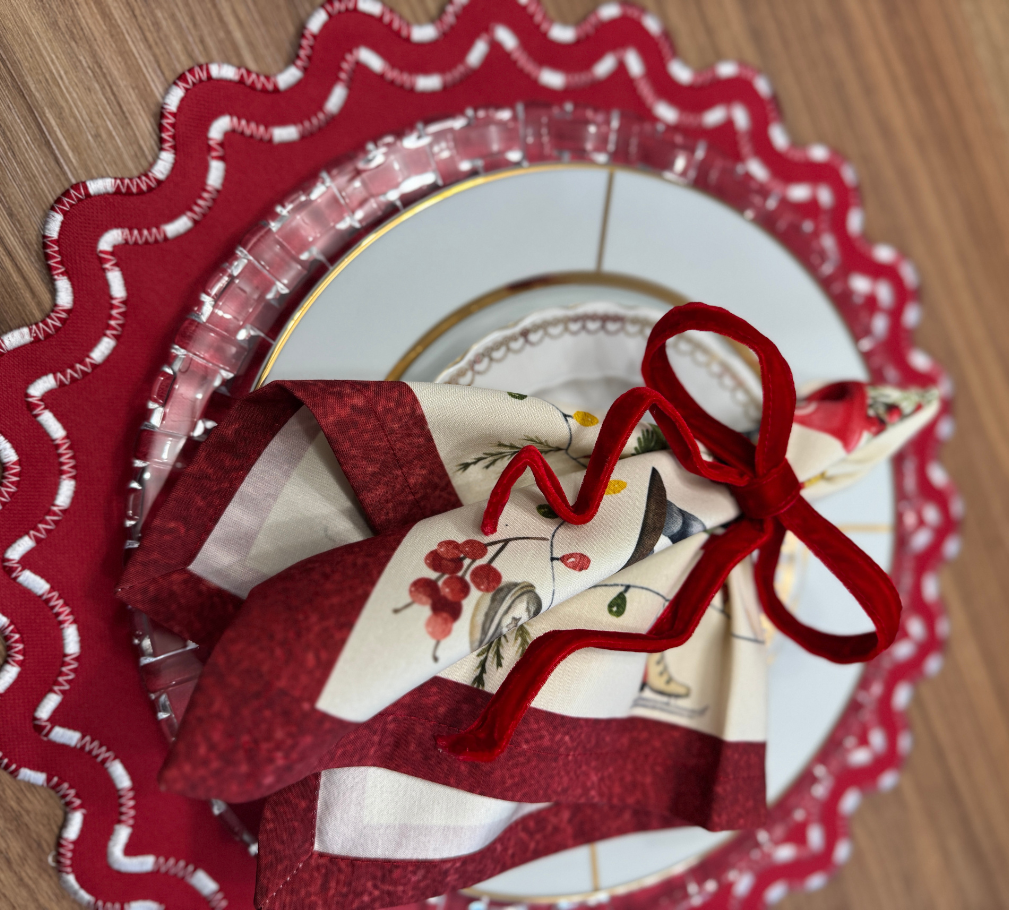 Aro con lazo para servilleta-Set 6 Rojo