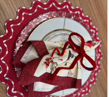 Aro con lazo para servilleta-Set 6 Rojo