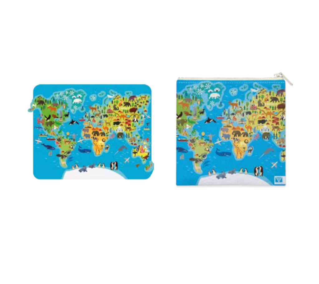 Individual Kids rectangular Mapa. Incluye estuche
