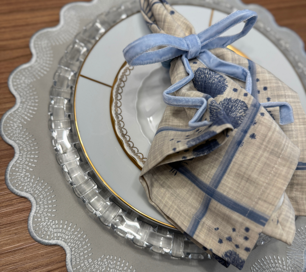 Aro con lazo para servilleta-Set 8 Azul C
