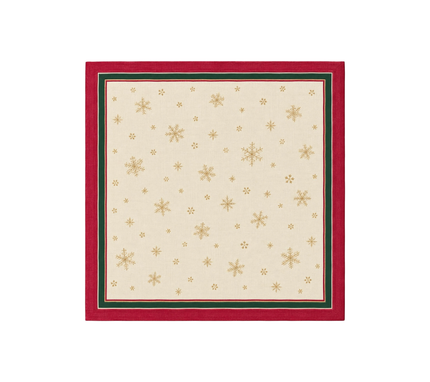 Servilleta de tela Navidad Copos Borde Rojo