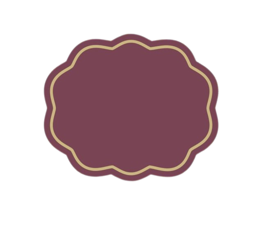 Individual troquelado ovalado ondeado en tela tela Vino/Beige