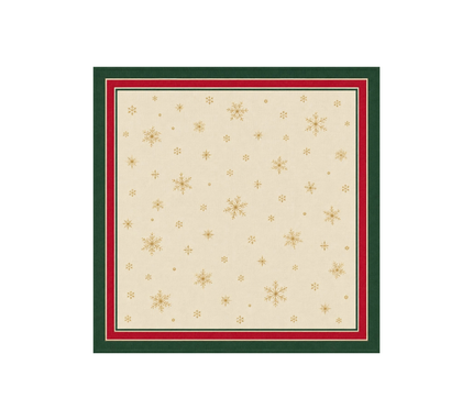 Servilleta de tela Navidad Copos Borde Verde